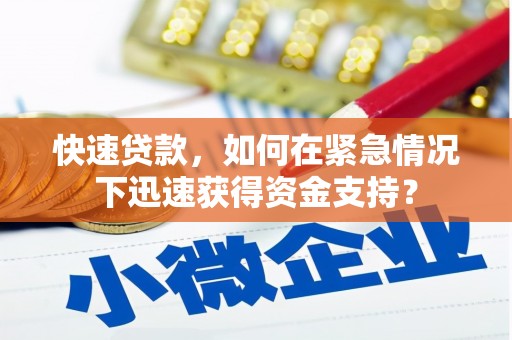 巴马快速贷款，如何在紧急情况下迅速获得资金支持？