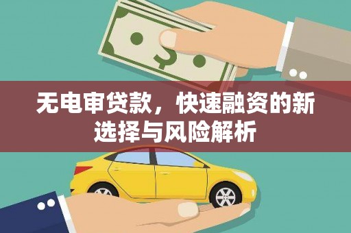 巴马无电审贷款，快速融资的新选择与风险解析