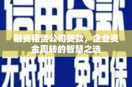 巴马融资租赁公司贷款，企业资金周转的智慧之选