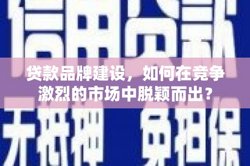 巴马贷款品牌建设，如何在竞争激烈的市场中脱颖而出？